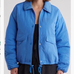 Free People Blue Puffer Jacket
